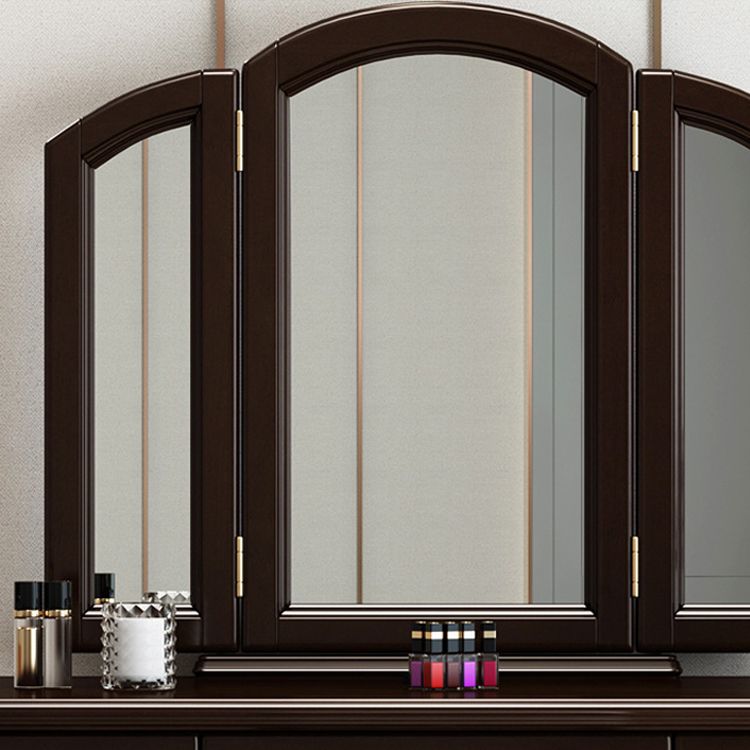 Traditional 3-piece Mirrored Vanity Set 3 Storage Drawers Dresser Clearhalo 'Bedroom Furniture' 'furn' 'furn_makeup_vanities' 'Furniture' 'Makeup Vanities' 'makeup_vanities' 1200x1200_de000675-232d-462b-8024-db849701798e