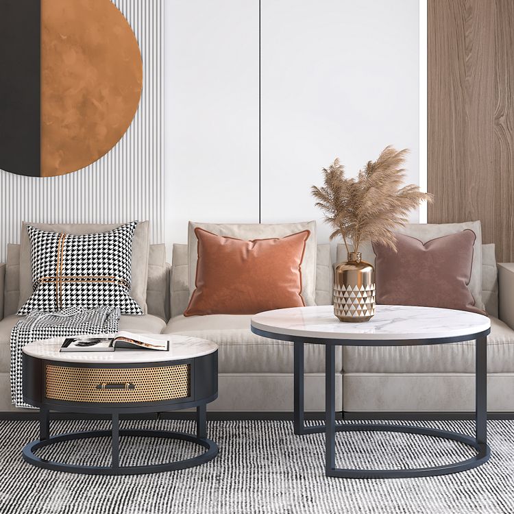 Frame 2 Nesting Coffee Table Set Modern Slate Cocktail Table with Drawer Clearhalo 'Coffee & Accent Tables' 'Coffee Tables' 'coffee_tables' 'furn' 'furn_coffee_tables' 'Furniture' 'Living Room Furniture' 1200x1200_de00f331-03d4-4537-9fd0-c31aef638f9d