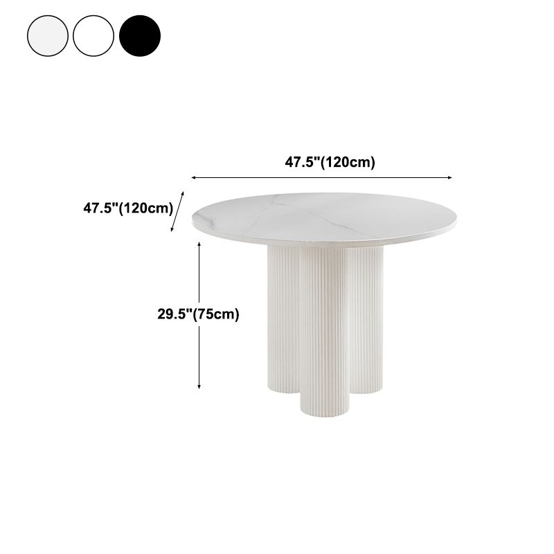 Contemporary Sintered Stone Dining Table Round Dinner Room Table with Pedestal Base Clearhalo 'Dining Tables & Seating' 'Dining Tables' 'dining_table' 'Furniture' 'furniture_dining_table' 'Kitchen & Dining Furniture' 'kitchen' 'kitchen_dining_table' 1200x1200_de0169ee-0446-4b5b-bd88-ae9a6c48d080