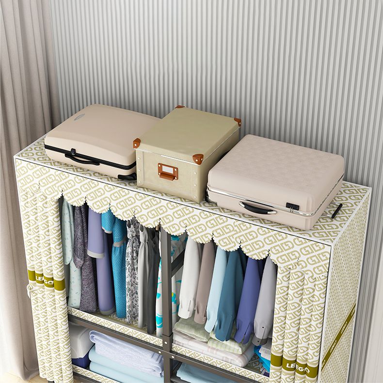 Moderne stijl vrijstaande garderobe Armoire metalen garderobe met planken en kledingrail