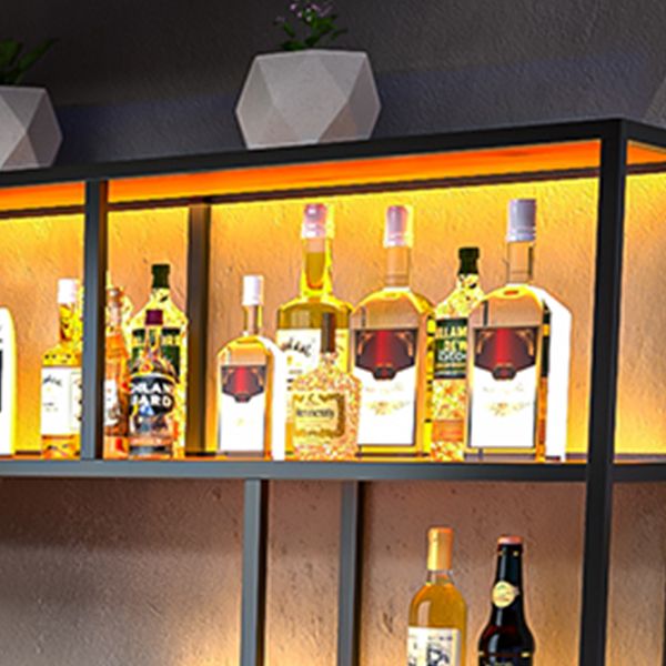 Wand gemonteerd wijnrek moderne metalen wijnfles en glazen rek voor bar