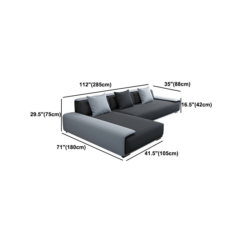 Scandinavian Velvet 3/4-seat Sectional Pillow Top Arm Sectional