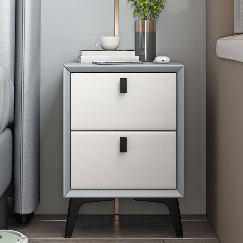 Passe de nuit en faux cuir moderne 2 pattes en bois massif de 2 dessins inclus la table de nuit