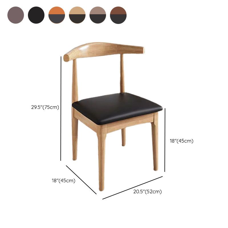 Open Back Side Chair Wood Industrial Dining Room Chair for Kitchen