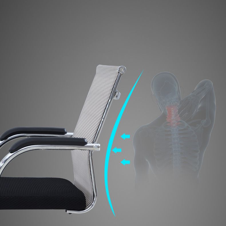 Chaise de bureau à cadre argenté sans fauteuil AirGrid pénible avec respirabilité