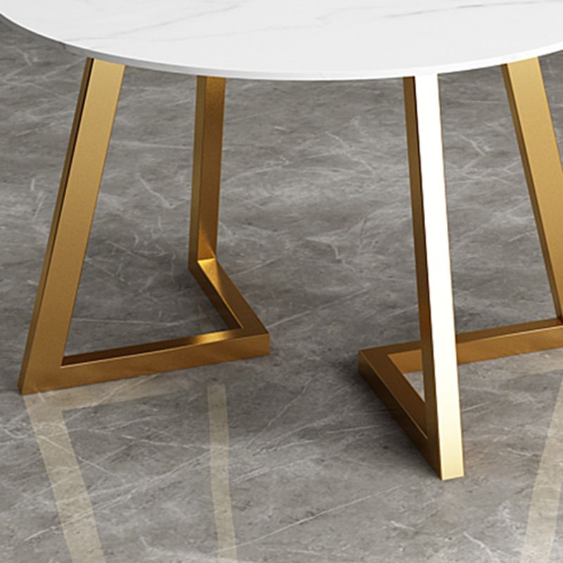 Glam 1/7 Pieces Dining Set Circular Stone Dining Table for Dining Room Clearhalo 'Dining Room Sets' 'Dining Tables & Seating' 'dining_room_set' 'furn' 'furn_dining_room_set' 'Furniture' 'furniture_dining_room_set' 'Kitchen & Dining Furniture' 1200x1200_de076417-53a6-416f-89c6-1b5a2fb39572