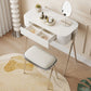 Mirrored Engineered Wood Makeup Dressing Table with Padded Stool