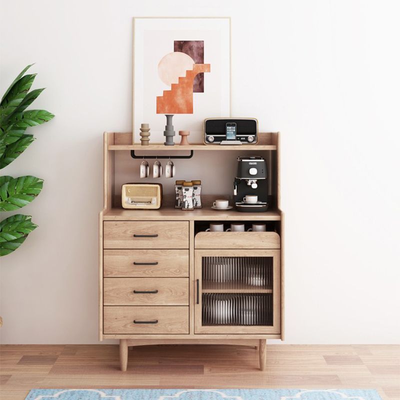 Puertas de vidrio contemporáneas Dining Hutch Pine Hutch Gabinete para comedor