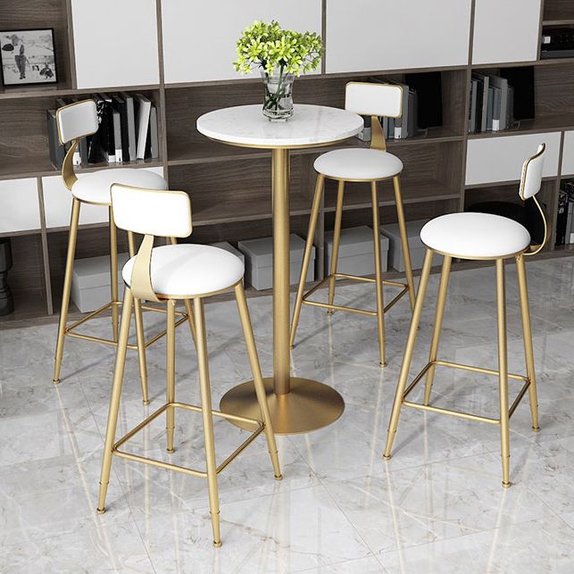 Faux lederen eetkrukken gestoffeerde barkrukken met metalen basis