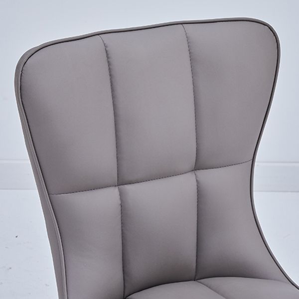Scandinavian Home Side Chair Solid Back Metal Upholstered Dining Room Chair Clearhalo ' kitchen&dining_furn' 'Dining Chairs' 'Dining Tables & Seating' 'dining_chair' 'furn' 'furn_dining_chair' 'Furniture' 'furniture_dining_chair' 'Kitchen & Dining Furniture' 'kitchen' 1200x1200_de084fbe-5bb5-464e-817d-27d0e3532a74