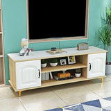 Console TV in legno moderno Console Open Storage TV con 2 porte, 12 "D x 17" H