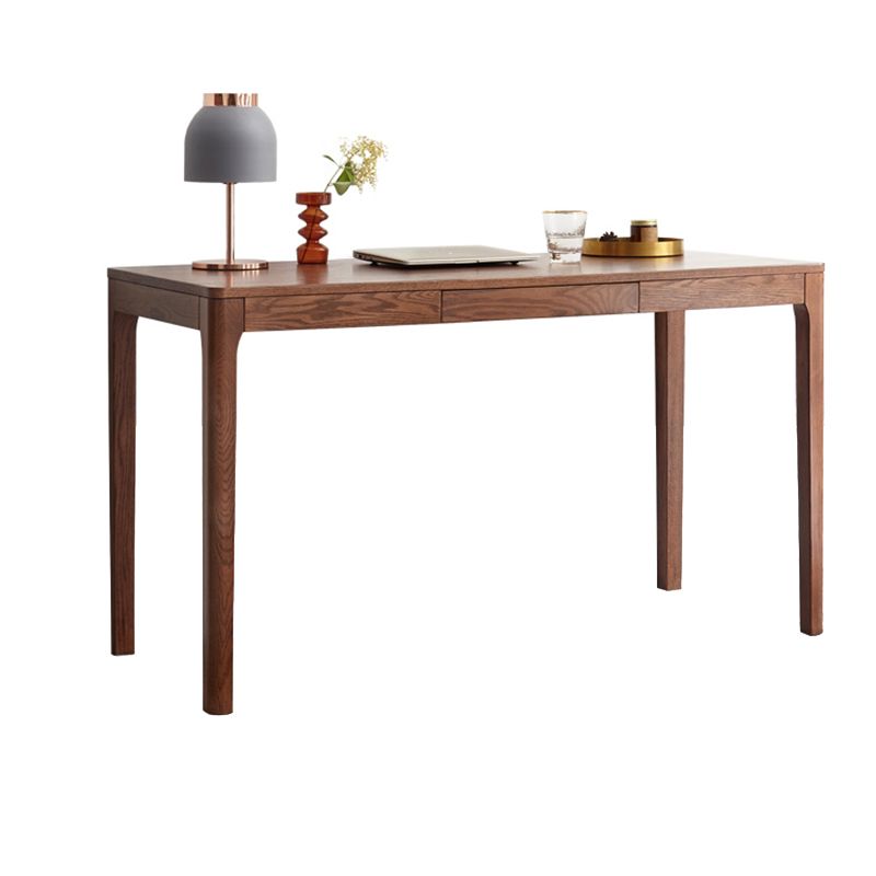 Bruin eiken slaapkamer bureau een enkele lade Parsons Base Writing Desk