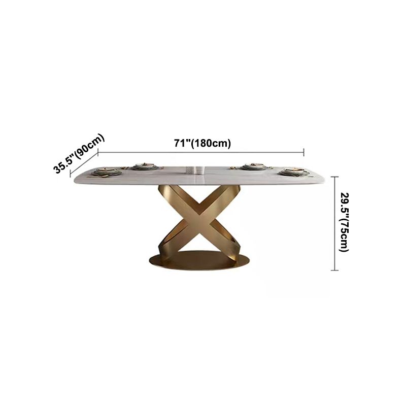 Traditional Luxury Stainless Steel Table Rectangle Dining Table for Home Clearhalo ' dining_table' 'Dining Tables & Seating' 'Dining Tables' 'furn' 'furn_dining_table' 'Furniture' 'furniture_dining_table' 'Kitchen & Dining Furniture' 'kitchen&dining_furn' 'kitchen' 'kitchen_dining_table' 1200x1200_de0dee11-cf53-4c6e-898b-bb9291c55d5b