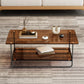 Table basse en verre rectangulaire moderne 17,7" Table de cocktail à base de traîneau en métal de H