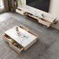 Glam Stone – console TV, meuble TV mural avec rangement pour le salon