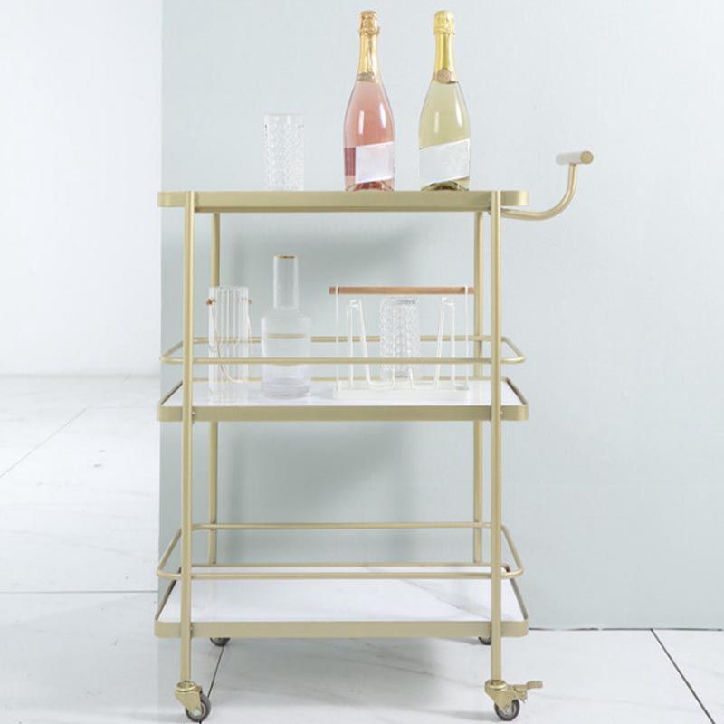 35.43 "H Rolling Contemporary Prep Table Tabella di preparazione in metallo con archiviazione aperta