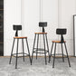 Industrial Armless Backrest Counter Stool Iron Dining Room Bar Stool with Seat and Pedal
