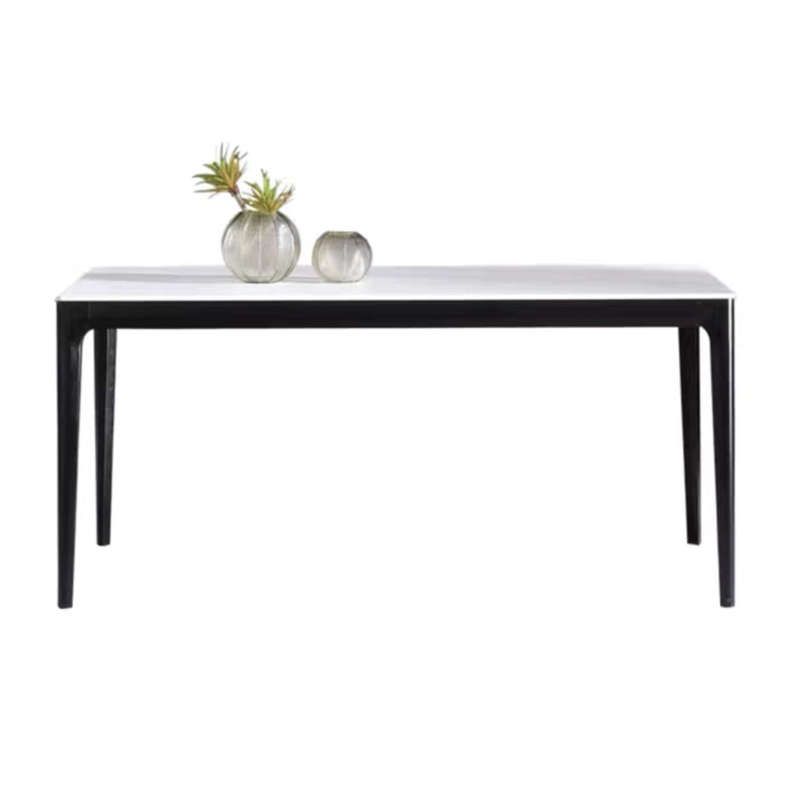 Rectangle Mid-Century Dining Table White Tone Fixed Table with Sintered Stone Clearhalo ' dining_table' 'Dining Tables & Seating' 'Dining Tables' 'Furniture' 'furniture_dining_table' 'Kitchen & Dining Furniture' 'kitchen&dining_furn' 'kitchen' 'kitchen_dining_table' 1200x1200_de17f9ea-c1b1-4ffb-bb9a-e5ad0569d5d3