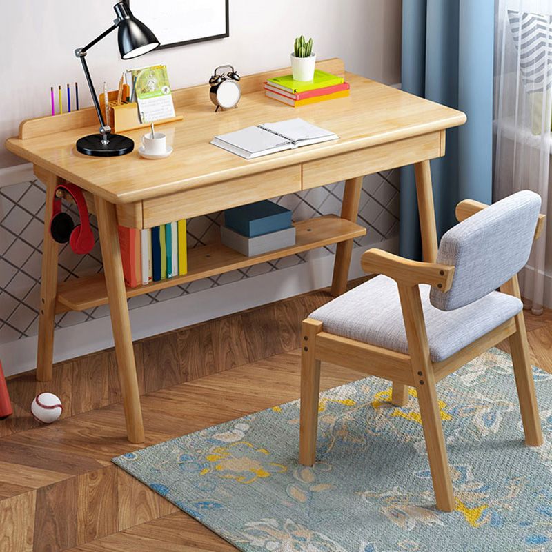 Contemporary Wood Office Desk 29.52" H Writing Desk With 2 Drawers Clearhalo 'furn' 'furn_office_desk' 'Furniture' 'Office Desks' 'Office Furniture' 'office_desk' 1200x1200_de18b796-6375-46cc-9562-c7b06f0b01dd