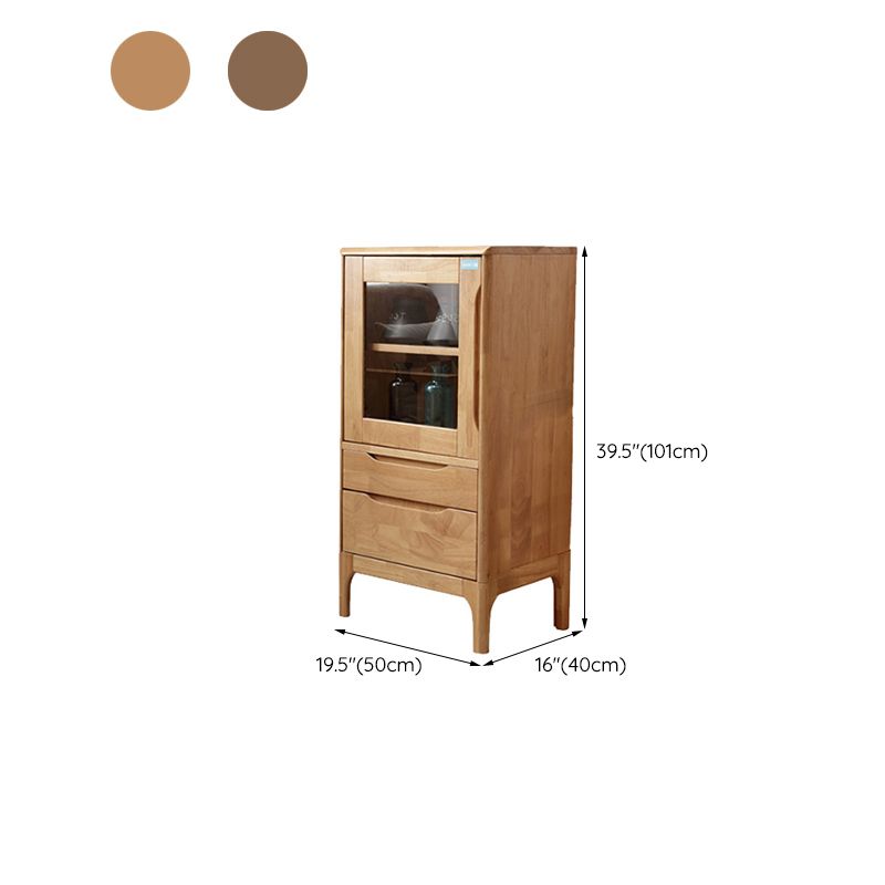 Two Drawer Accent Cabinet Rectangular Wooden and Glass 1-Door Cabinet Clearhalo 'Cabinets & Chests' 'cabinets_chests' 'furn' 'furn_cabinets_chests' 'Furniture' 'Living Room Furniture' 1200x1200_de1903a0-68e2-4c03-9d81-f430f7118145