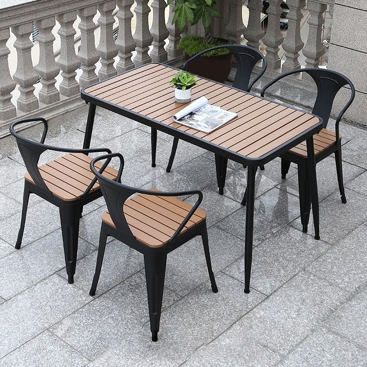 Set tavolo da pranzo in metallo stile moderno Set dinette da esterno 1/2/3/5/7 pezzi