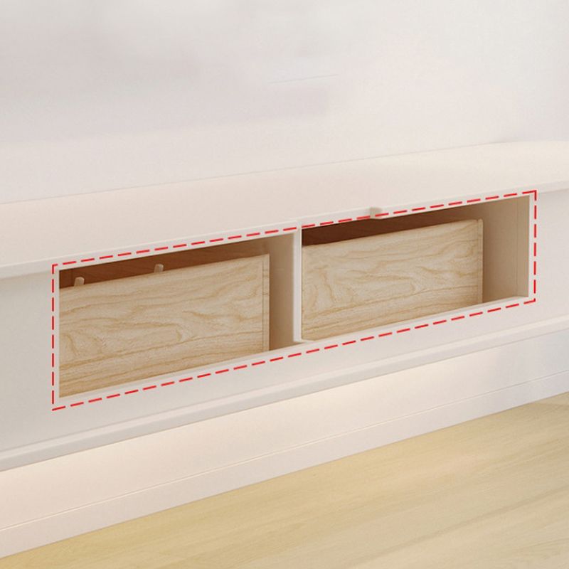 Meuble TV contemporain en pierre, Console blanche flottante, support multimédia pour salon