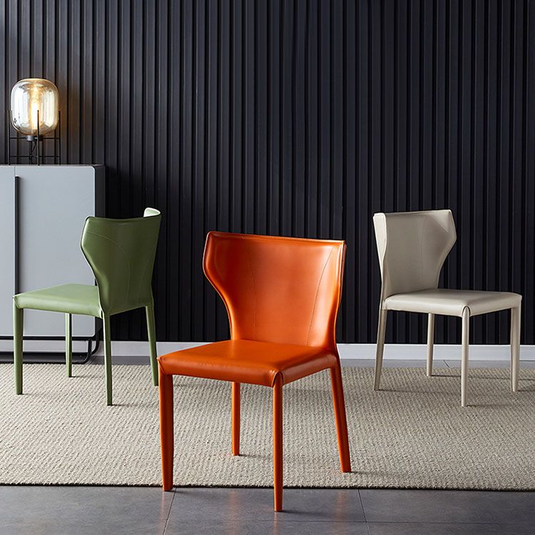 Contemporary Design Wingback Armless Dining Chair Leather Dining Chair Clearhalo 'Dining Chairs' 'Dining Tables & Seating' 'dining_chair' 'furn' 'furn_dining_chair' 'Furniture' 'furniture_dining_chair' 'Kitchen & Dining Furniture' 1200x1200_de1d8f65-d5af-42f2-882b-3db9c644fa28