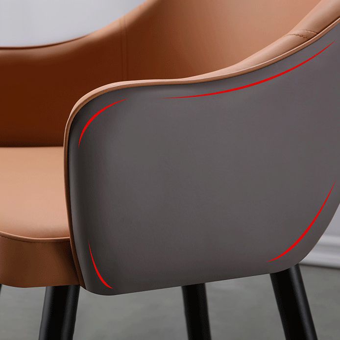 Glam Metal Dining Room Armchairs Open Back Dining Side Chair for Home Use Clearhalo ' kitchen&dining_furn' 'Dining Chairs' 'Dining Tables & Seating' 'dining_chair' 'furn' 'furn_dining_chair' 'Furniture' 'furniture_dining_chair' 'Kitchen & Dining Furniture' 'kitchen' 1200x1200_de1e87e9-0dfb-4dd5-8ad4-8714c92d3bae