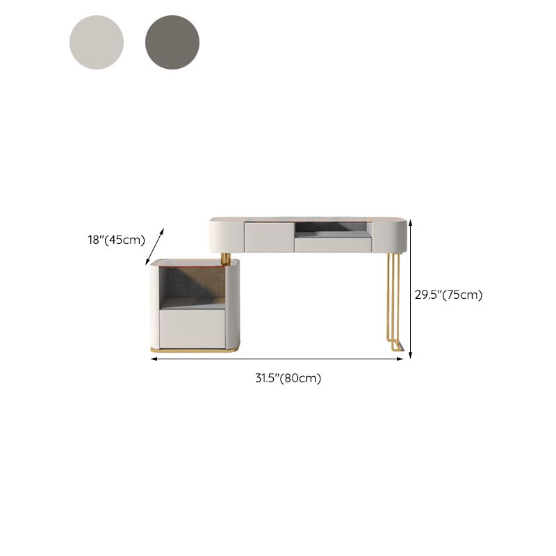 グラム3引き出しバニティドレッシングテーブルセットソリッドウッドメイクアップバニティデスクテーブル