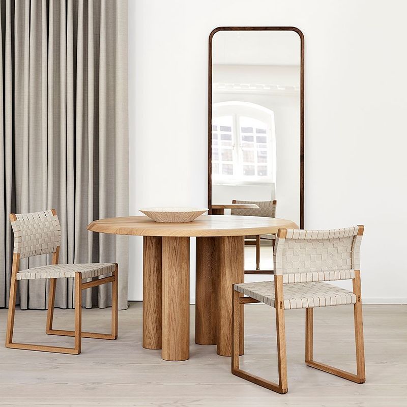 ソリッドウッドダイニングテーブルホーム用モダンラウンドダイニングルームテーブル