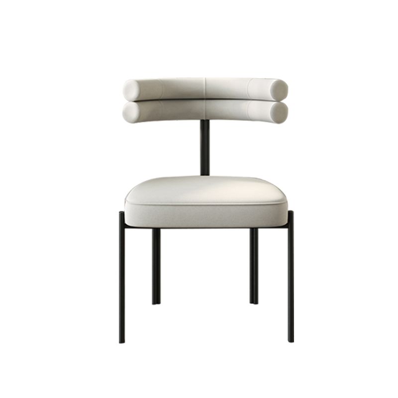 Silla lateral de estilo industrial Silla de comedor de metal de espalda para el hogar