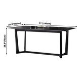 Industrial Sintered Stone Dining Table Trestle Base Rectangle Table for Home Clearhalo ' dining_table' 'Dining Tables & Seating' 'Dining Tables' 'furn' 'furn_dining_table' 'Furniture' 'furniture_dining_table' 'Kitchen & Dining Furniture' 'kitchen&dining_furn' 'kitchen' 'kitchen_dining_table' 1200x1200_de228739-5d2e-4748-89a2-7460c5581762