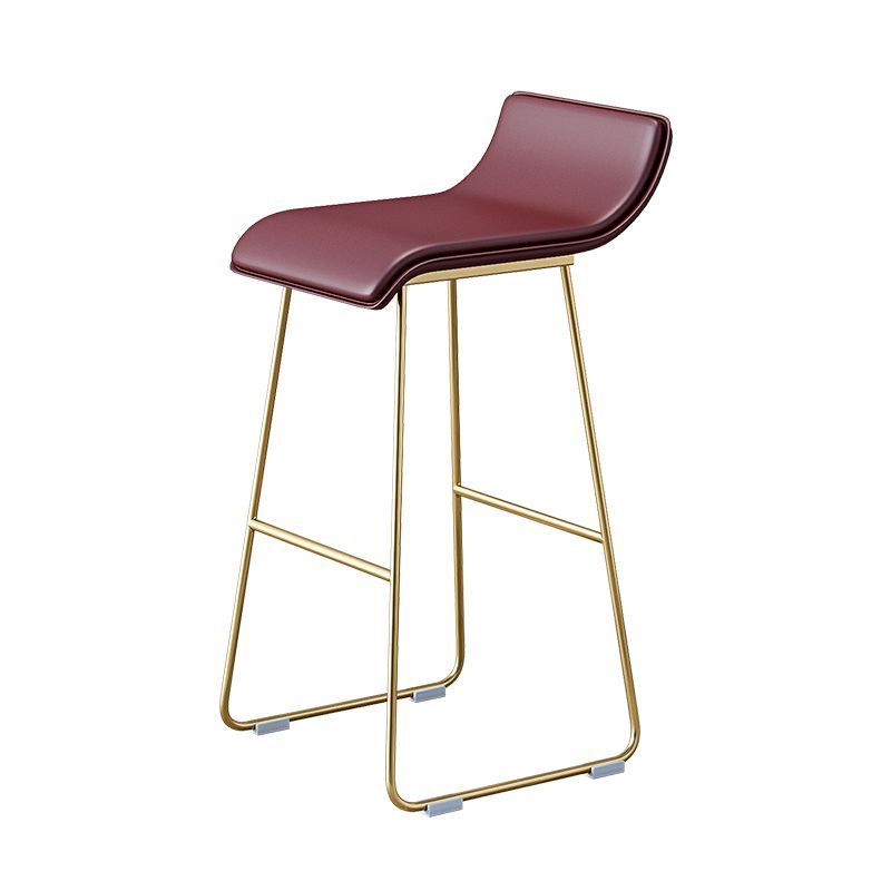 Industrial Armless Counter Stool Solid Wave Seat Bar Chair with Metal Legs Clearhalo 'Bar Furniture' 'Bar Stools' 'bar_stools' 'furn' 'furn_bar_stools' 'Furniture' 'Kitchen & Dining Furniture' 1200x1200_de241152-95ad-4d40-b08b-14f4fee2e997