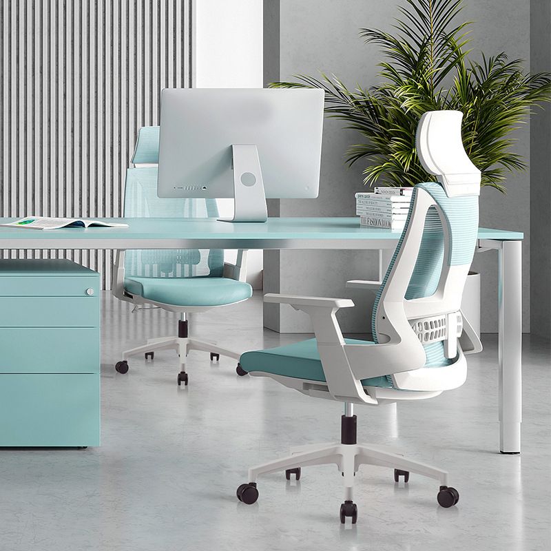 Modern Desk Chair Mesh Conference Chair in Black/Blue High-Back Chair with Wheels Clearhalo 'furn' 'furn_office_chair' 'Furniture' 'Office Chairs' 'Office Furniture' 'office_chair' 1200x1200_de298ede-72f1-45b0-8fd8-556103a9b984