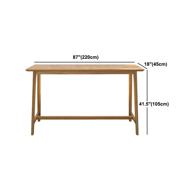 Rectangular Pine Wood Top Bar Table Modern Bar Table with Trestle Base in Nature Clearhalo 'Bar Furniture' 'Bar Tables' 'bar_tables' 'furn' 'furn_bar_tables' 'Furniture' 'Kitchen & Dining Furniture' 1200x1200_de29c961-87e9-48bd-b394-e82c8bd77eab