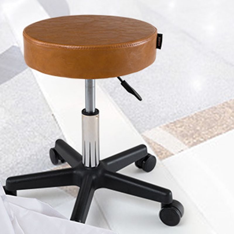 Adjustable Height Modern Bar Stool Swivel Brown Metal Counter-height Stool Clearhalo 'Bar Furniture' 'Bar Stools' 'bar_stools' 'furn' 'furn_bar_stools' 'furniture_bar_stools' 'Kitchen & Dining Furniture' 'kitchen&dining_furn' 'kitchen' 'kitchen_furn' Furniture' 1200x1200_de2a1df4-5124-4f12-8c95-081a88118569