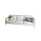 Contemporary Genuine Leather Cushions Sofa 36.61"High Pillow Top Arm Sofa,White Clearhalo 'furn' 'furn_sectionals' 'Furniture' 'furniture_sectionals' 'kitchen' 'kitchen_sectionals' 'Living Room Furniture' 'Sectionals' 1200x1200_de2b3012-9fef-4b42-a469-9033e9ac7359