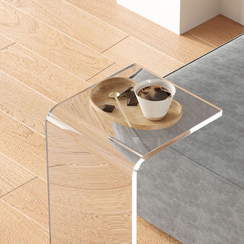 Modern Acrylic End Side Table Square Corner Table for Living Room