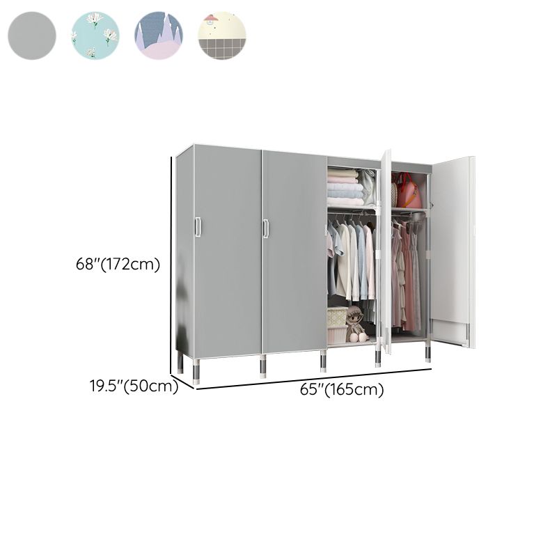 Hinged Wardrobe Armoire Modern with Legs Steel Wardrobe Closet for Home Clearhalo 'Armoires & Wardrobes' 'armoires_wardrobes' 'Bedroom Furniture' 'furn' 'furn_armoires_wardrobes' 'Furniture' 1200x1200_de2ba315-46e4-47a8-badc-ef9d278f89d9
