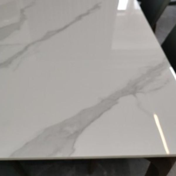 Rectangle White Tone Dining Table Sintered Stone Table Retro Modern with 4 Legs Clearhalo ' dining_table' 'Dining Tables & Seating' 'Dining Tables' 'furn' 'furn_dining_table' 'Furniture' 'furniture_dining_table' 'Kitchen & Dining Furniture' 'kitchen&dining_furn' 'kitchen' 'kitchen_dining_table' 1200x1200_de2bc562-1472-47a6-a278-71c9dae88608
