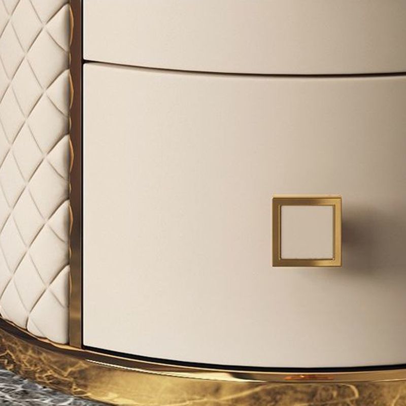 コンテンポラリーストーンアクセントテーブルナイトスタンドアンティークフィニッシュベッドナイトスタンド