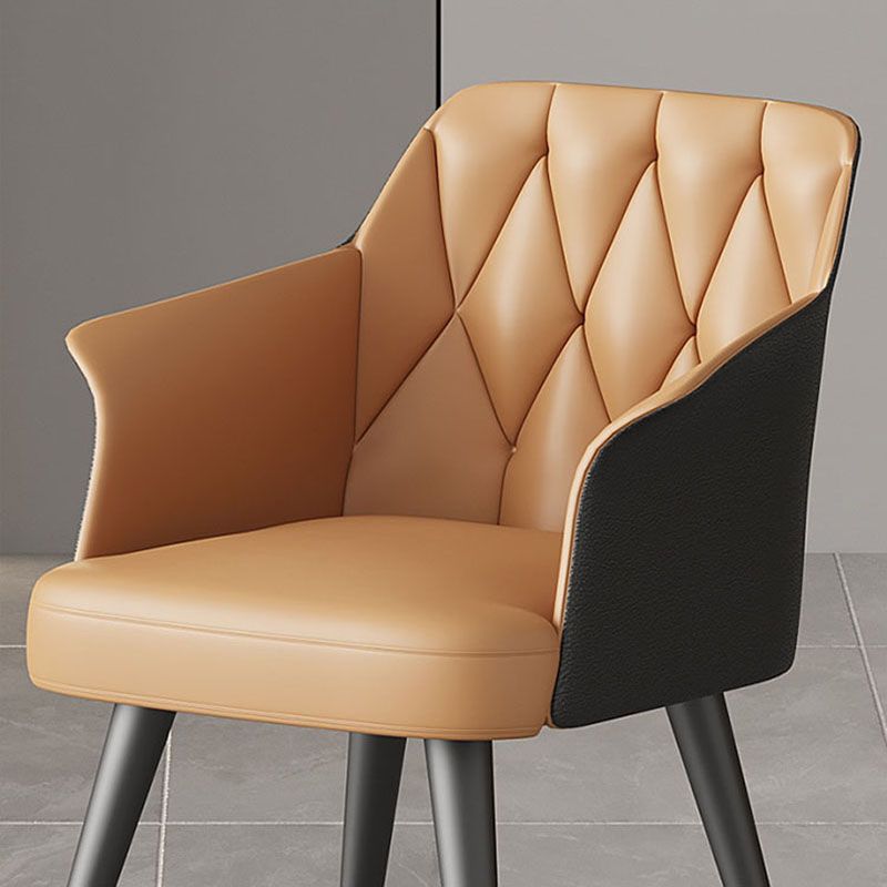 Silla lateral tapizada para el brazo de comedor de metal para uso doméstico