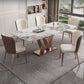 Nordic Glam Rectangle Sintered Stone Table Set 1/2/5/6 Pieces Dining Set Clearhalo 'Dining Room Sets' 'Dining Tables & Seating' 'dining_room_set' 'furn' 'furn_dining_room_set' 'Furniture' 'Kitchen & Dining Furniture' 1200x1200_de2d0aef-5ca3-499d-85ed-17a5fd88eac3