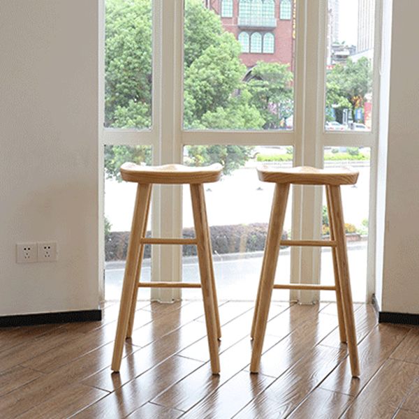Modern Armless Backless Counter Stool Pine Wood Cafe Bar Stool with Wooden Seat Clearhalo 'Bar Furniture' 'Bar Stools' 'bar_stools' 'furn' 'furn_bar_stools' 'Furniture' 'furniture_bar_stools' 'Kitchen & Dining Furniture' 1200x1200_de2d4160-9be0-4f65-a59f-0c47efeb5d60