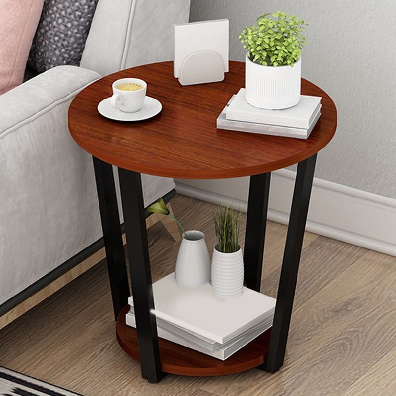 22,4 "tavolo da gambe in acciaio alto 4 gambe rotonde tavolo da estremità in legno con scaffale