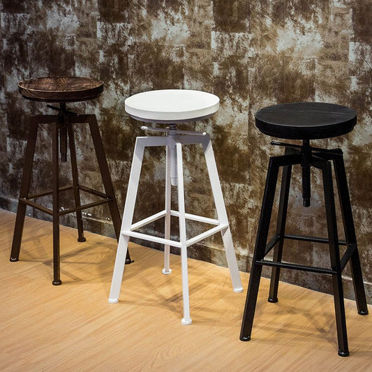 丸いシートアームレスバースツールモダンメタルレッグロータブルバーチェア