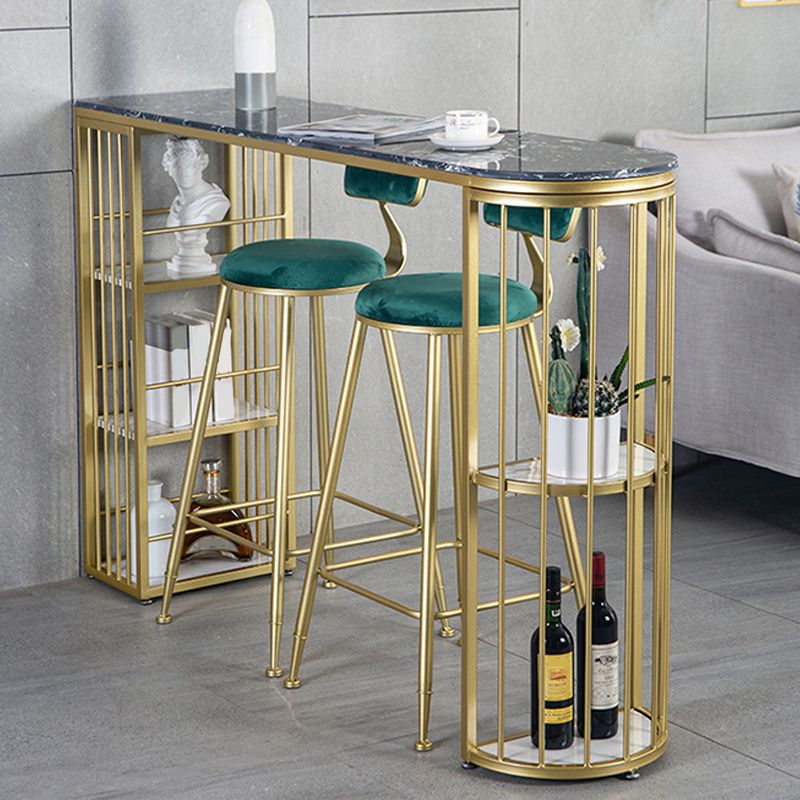 Glam Pub Height Dining Table Stone Top Pub Table for Dining Room Clearhalo 'Bar Furniture' 'Bar Tables' 'bar_tables' 'furn' 'furn_bar_tables' 'Furniture' 'Kitchen & Dining Furniture' 1200x1200_de2f805a-df29-43d2-bc66-331ba20d69fa