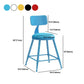 Nordic Armless Backrest Counter Stool Iron Bar Stool with Cushion and Pedal for Cafe Clearhalo 'Bar Furniture' 'Bar Stools' 'bar_stools' 'furn' 'furn_bar_stools' 'Furniture' 'Kitchen & Dining Furniture' 1200x1200_de304231-83db-4122-b962-f39f9eb021f1