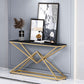 11" Wide Stone Glam Console Table Rectangle Console Sofa Table Clearhalo 'Console Tables' 'console_tables' 'Entry & Mudroom Furniture' 'furn' 'furn_console_tables' 'Furniture' 1200x1200_de30b954-fca9-4c4d-9735-8ef663583e23