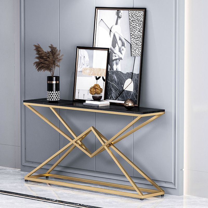 11" Wide Stone Glam Console Table Rectangle Console Sofa Table Clearhalo 'Console Tables' 'console_tables' 'Entry & Mudroom Furniture' 'furn' 'furn_console_tables' 'Furniture' 1200x1200_de30b954-fca9-4c4d-9735-8ef663583e23